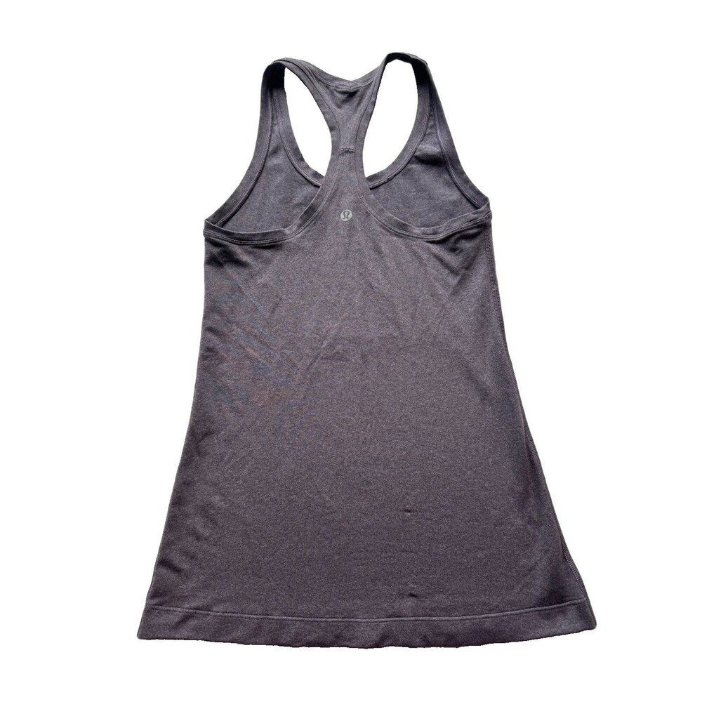Lululemon Cool Racerback Tank Top Size 4 Heathered Plum Charcoal Gray CRB Yoga